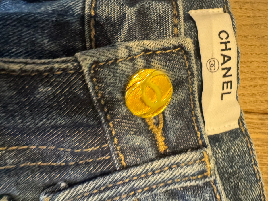 Chanel, Y2K monogrammed embroidered Barrell jeans