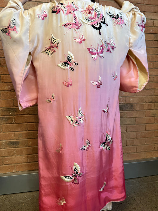 Mariposa, 40s silk ombré embroidered Japanese kimono