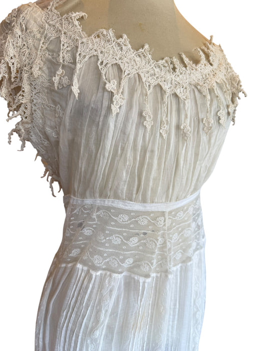 Glaze, Victorian reworked cotton and lace tiered dress