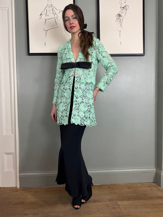 Giambattista Valli, aqua lace jacket