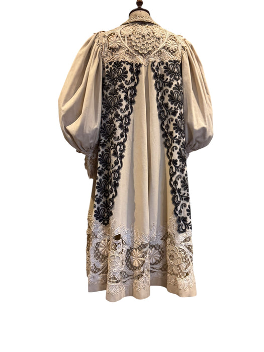 Ark, Victorian Museum worthy cream wool coat with balloon sleeves