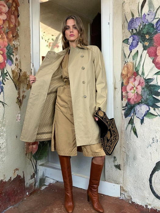 Gucci, Y2K monogrammed trenchcoat