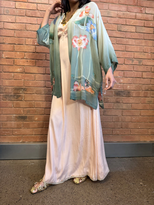 Wintour, 70s hand painted silk jacket