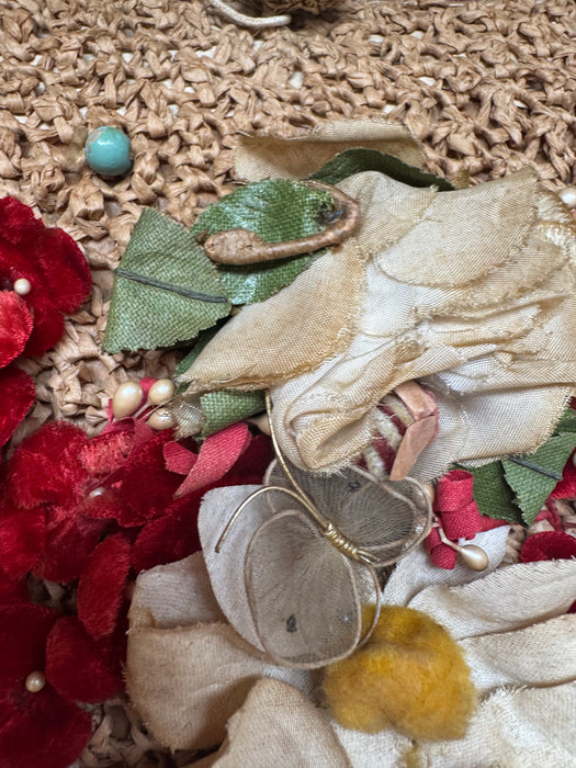 Aria, 40s floral woven straw bag