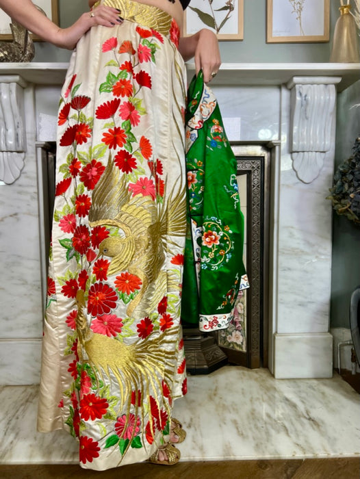 Aurora, Oriental silk embroidered skirt