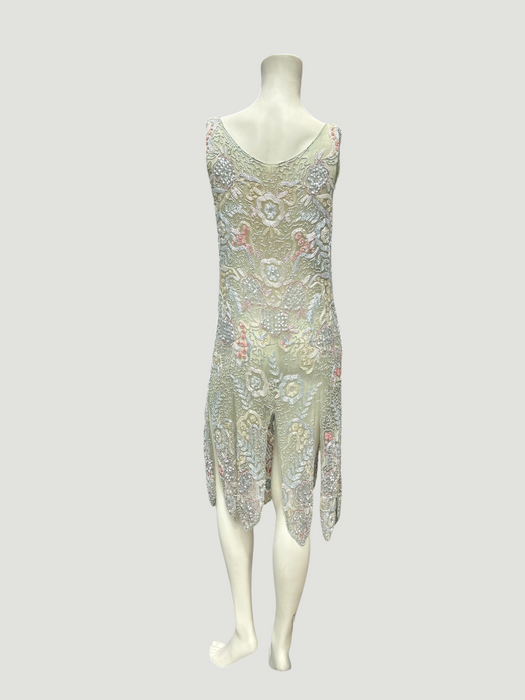 mint green flapper dress 1920s Green Flapper Dress with Fringes