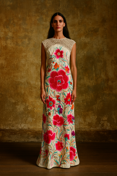 Maude, reworked 40s floral canton shawl dress