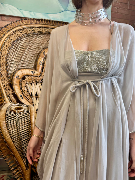 Pilar, 70s chiffon and beaded Goddess dress