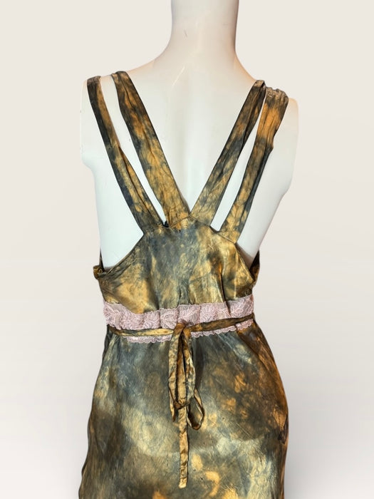 Marley, hand dyed original 20s silk and lace slip bias cut dress
