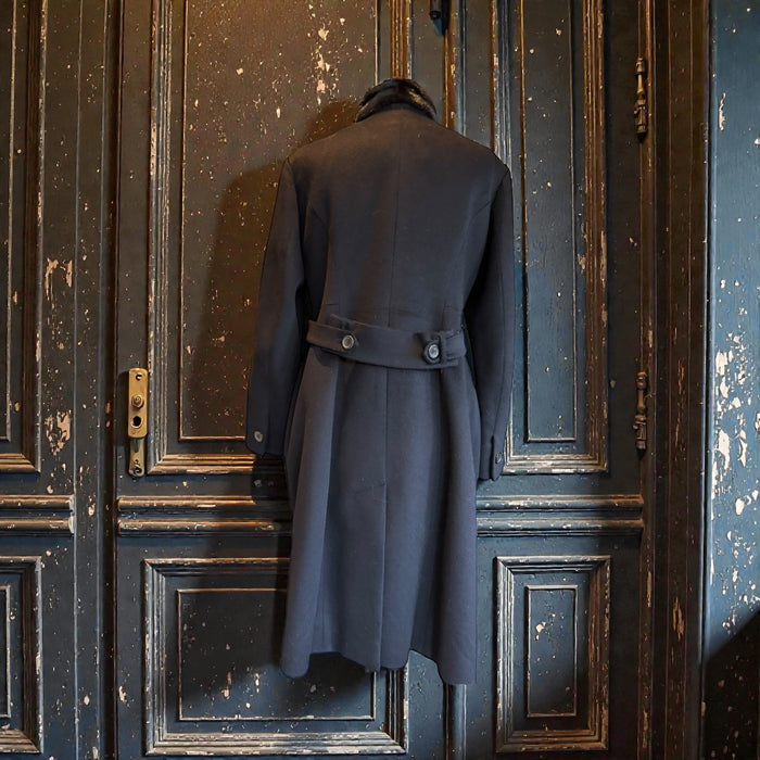 Yves Saint Laurent, 90s black we and fur collar coat