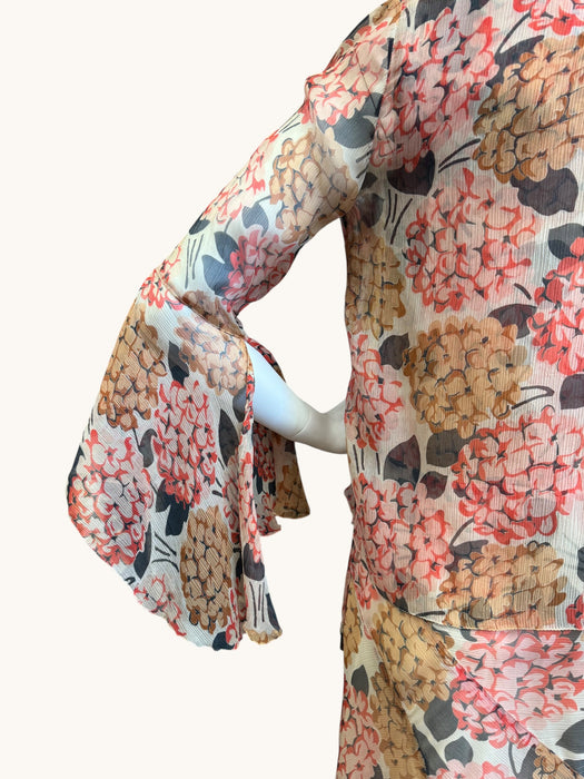 Quartz, 30s floral chiffon and lace dress and jacket