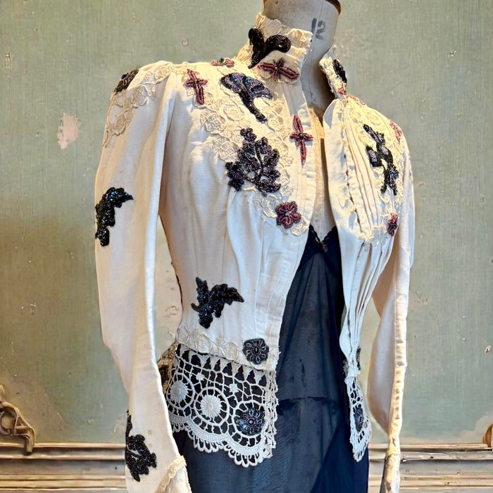 Lois, embellished Victorian silk jacket with 20s beading