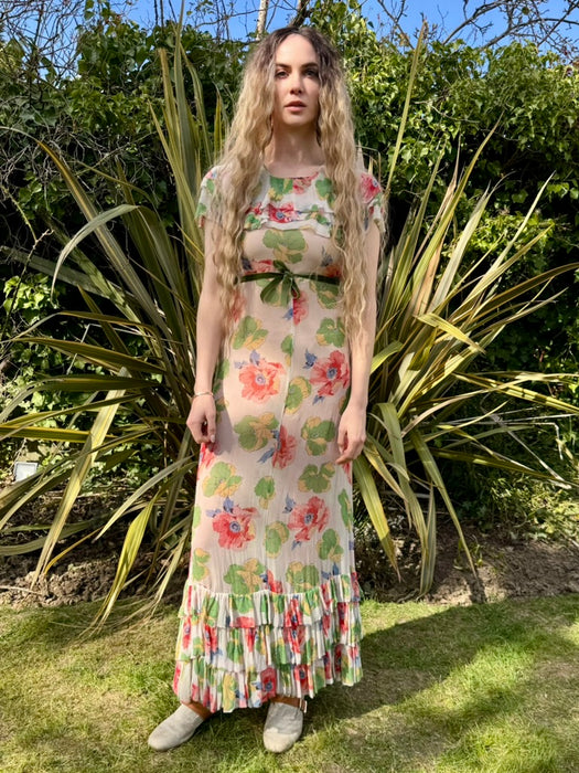 Gladis, 30s floral chiffon dress