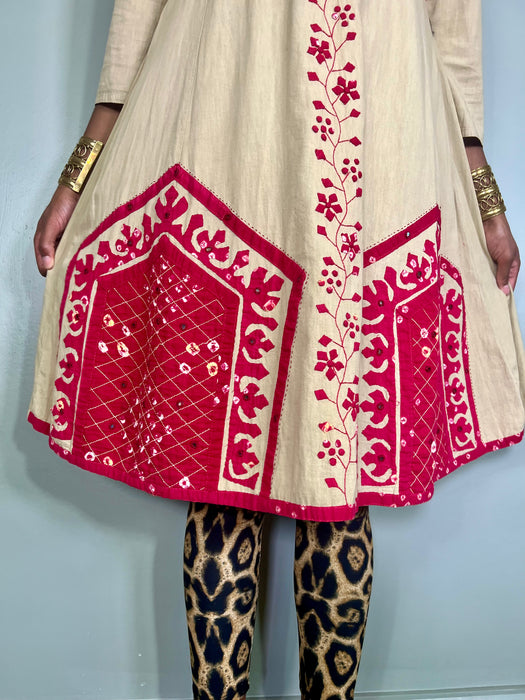 Kasia, 70s cotton beaded dress