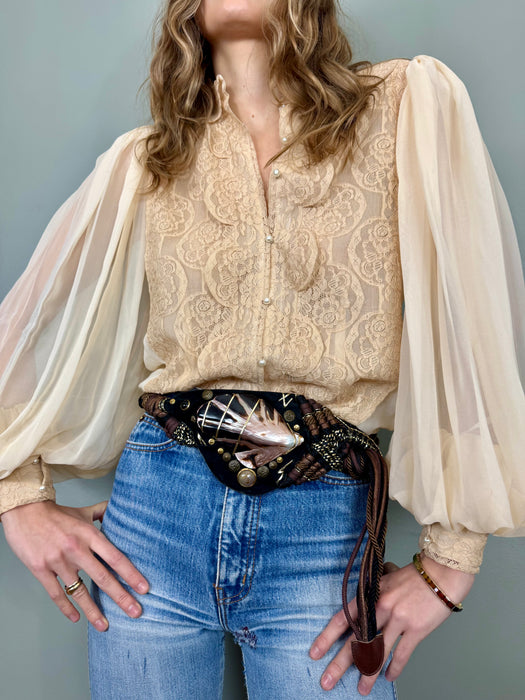 Charlie, 40s lac and chiffon shirt