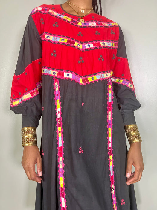 Gabby, 70s cotton tribal dress