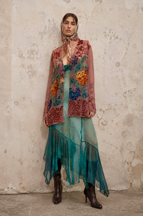 Oriana, 1930s silk devoré floral jacket