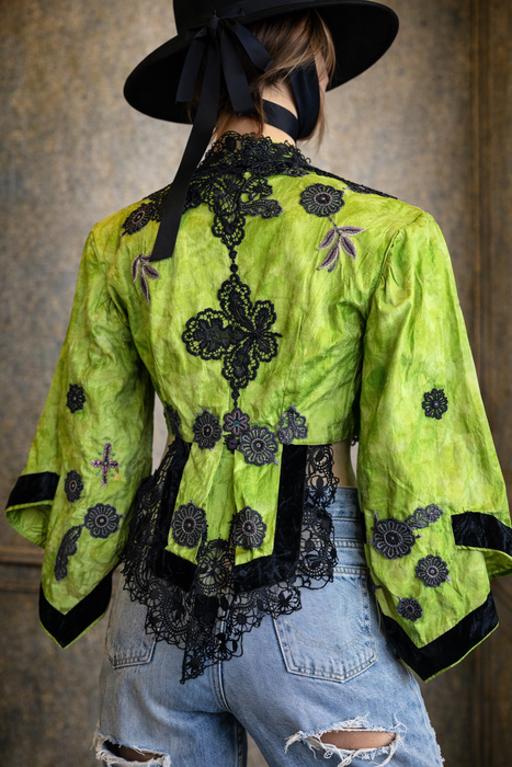 Strobe, embellished Victorian hand dyed beaded jacket