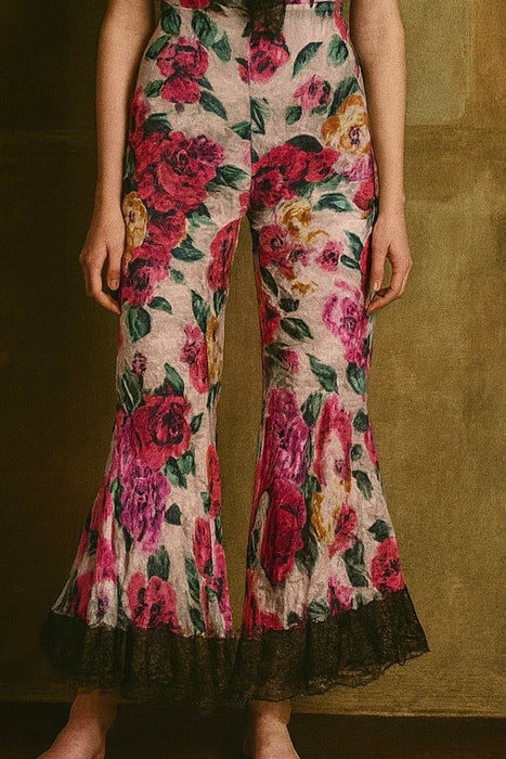 Traina, 30s floral chiffon ad lace jumpsuit and stole