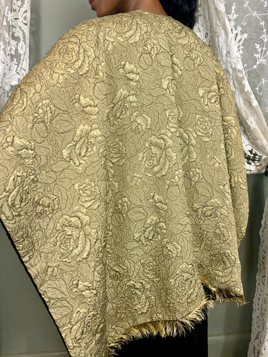 Shirley, riversible gold brocade and black velvet cape