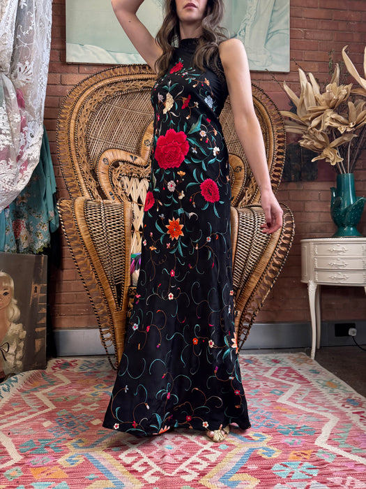 Kirsty, 40s floral silk scarf dress