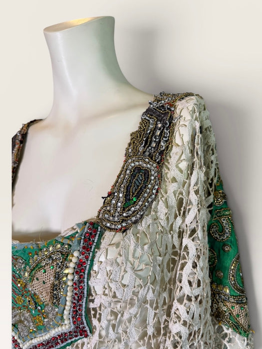 Salita, reworked 1930s French tea-dyed embroidered and beaded dress