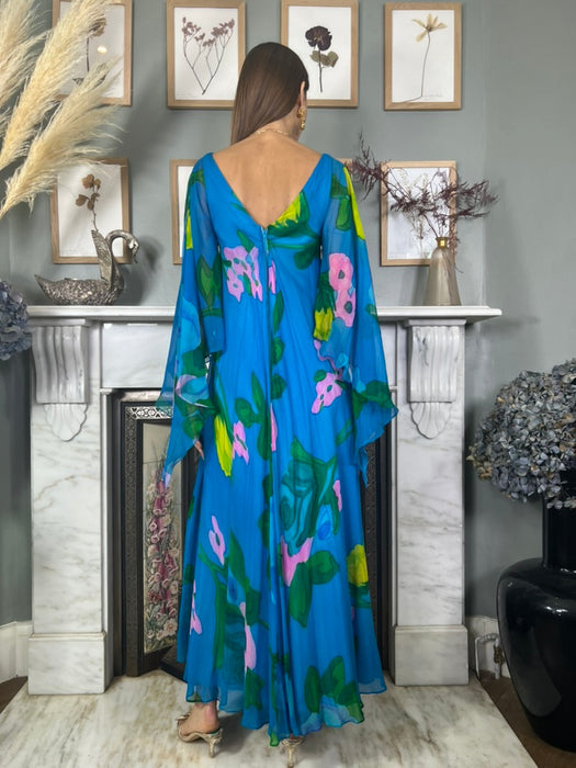 Clara, 70s hand painted chiffon dress
