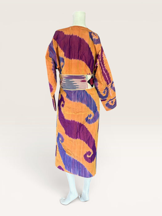 Iman, original 30s silk Uzbek Ikat belted robe