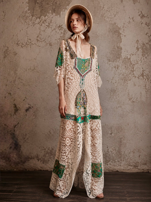 Salita, reworked 1930s French tea-dyed embroidered and beaded dress