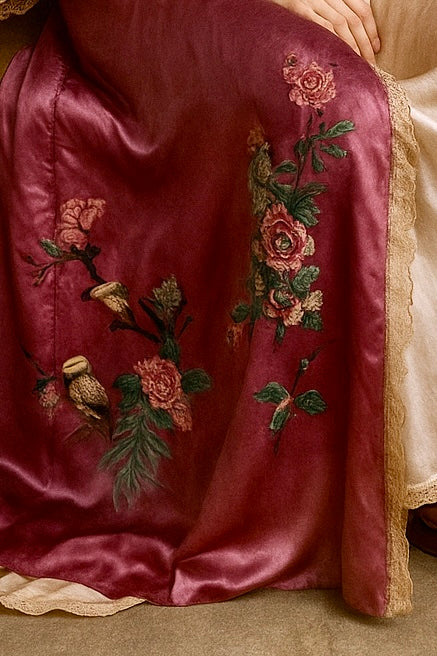Magnus, 30s silk hand dyed embroidered robe