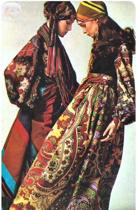 Bill Gibb, 70s jacket embroidered jacket and reversible metallic skirt