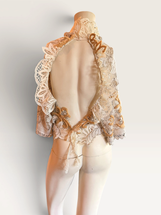 Delia, reworked mixed vintage lace top
