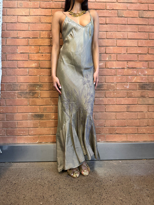Goldie, Y2K handmade bias cut embroidered dress