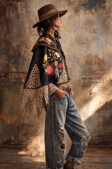 Drew, 30s Matador style Trajes de Luces embroidered and sequins cape