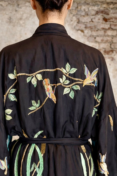 Plume, 40s silk embroidered Japanese Kimono