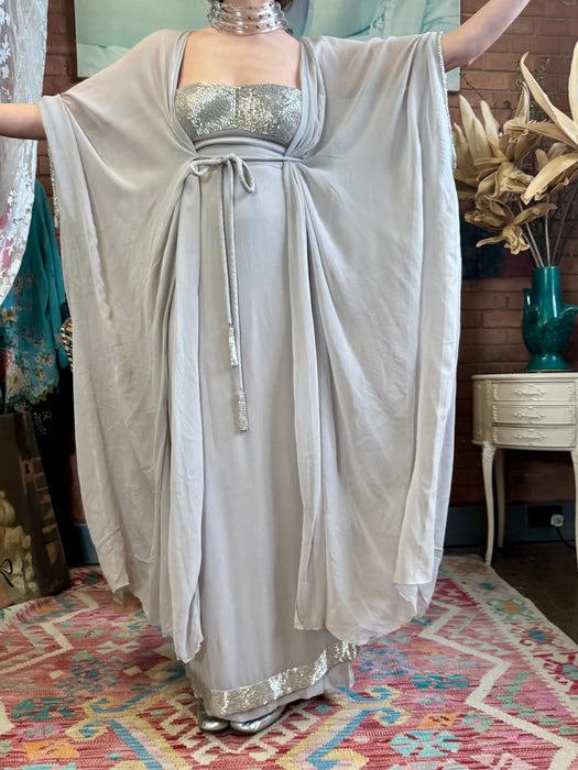 Pilar, 70s chiffon and beaded Goddess dress