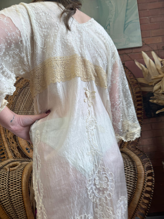 Guava, 20s French reworked lace kaftan