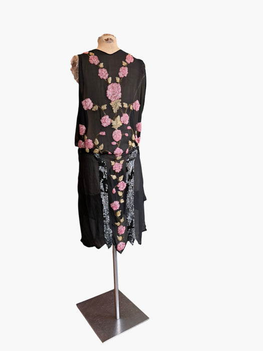 Greta, reworked 20s beaded short asymmetric dress