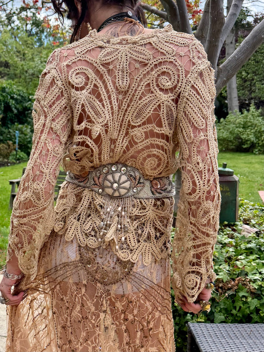 Magnolia, Edwardian needle lace flare sleeve jacket