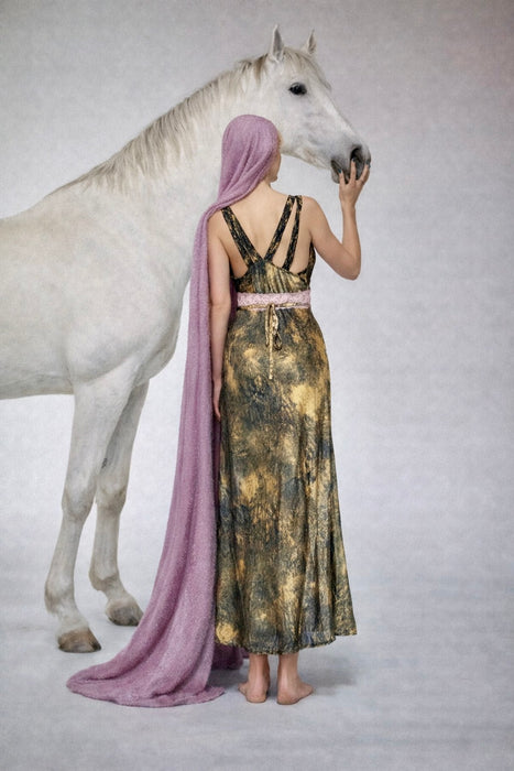 Marley, hand dyed original 20s silk and lace slip bias cut dress