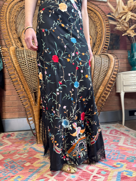 Flynn, 40s floral silk scarf dress