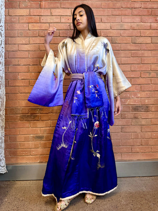 Delilah, 40s Japanese silk ombré embroidered kimono