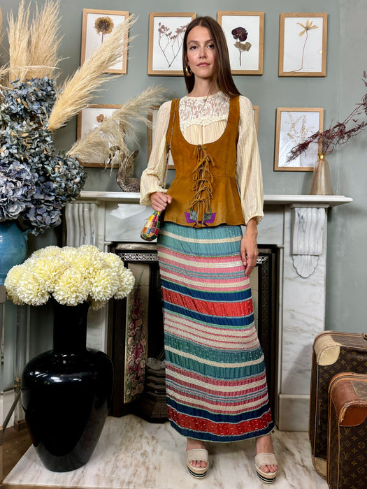 Effi, 70s suede embroidered waistcoat