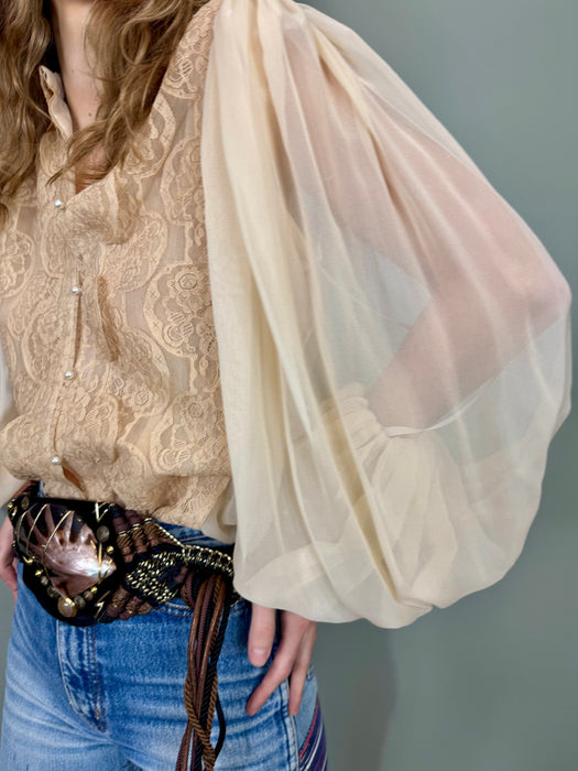 Charlie, 40s lac and chiffon shirt