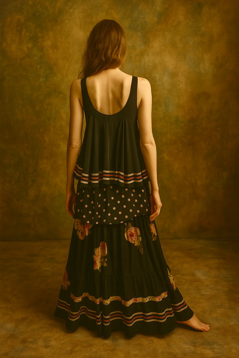 Vilschenko, silk floral print tiered dress