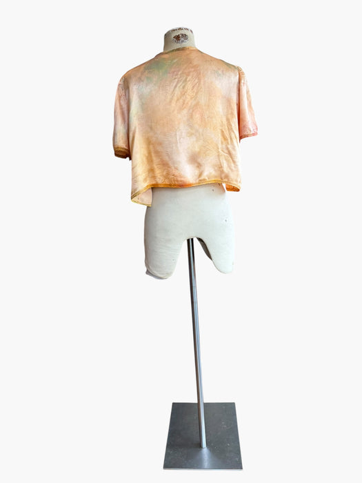 Kaz, 30s hand dyed silk and lace rainbow bolero with necktie