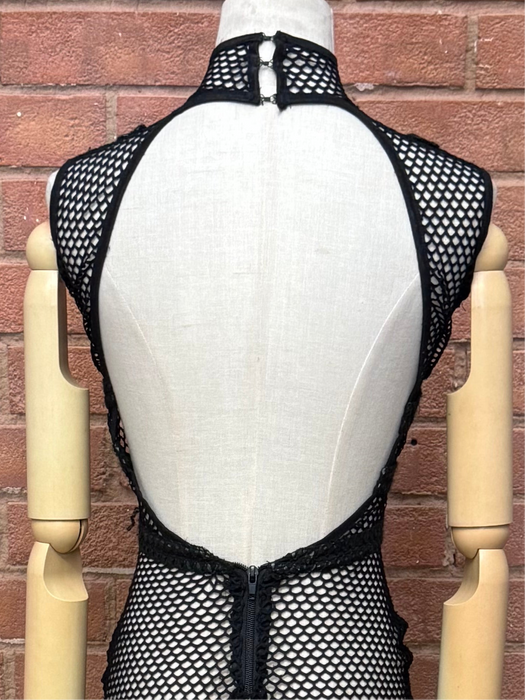 Astor, vintage fishnet and leather mermaid dress
