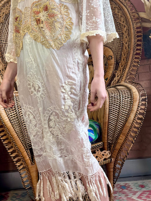 Guava, 20s French reworked lace kaftan