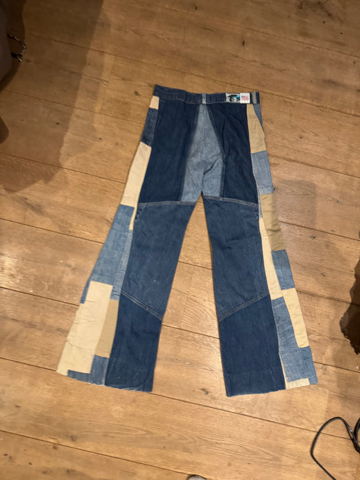 Antonio Giuseppe, 70s patchwork denim and leather jeans