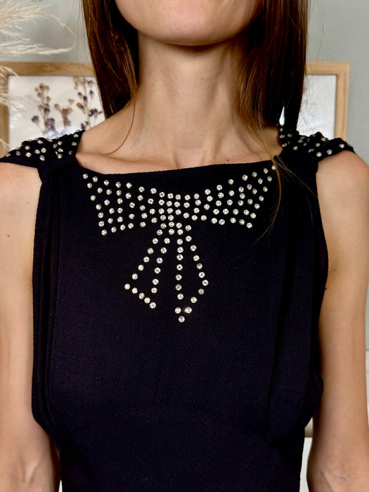 Blossom, 30s silk bias cut and diamanté dress